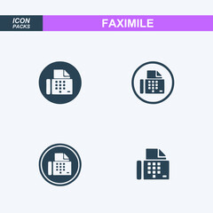 Set of fax vector icon