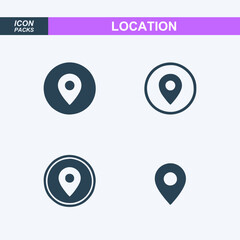 vector icon of simple forms of point of location