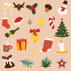 christmas icons set