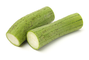 fresh loofah on the white background