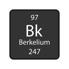 Fototapeta premium Berkelium symbol. Chemical element of the periodic table. Vector illustration.