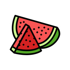 juicy red watermelon color icon vector. juicy red watermelon sign. isolated symbol illustration