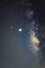 Galaxy milky way at night sky background.