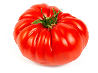 Huge ripe tomato isolated on white background. Gardening concept. - 527825911