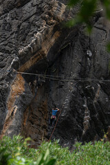 climber on a rock