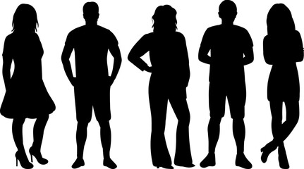 people black silhouette isolated, vector