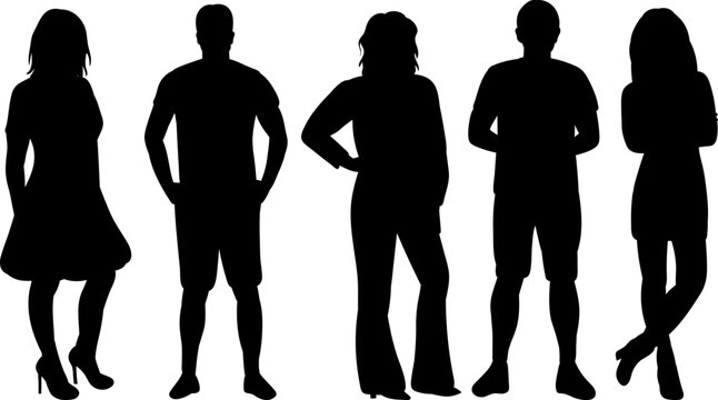 people black silhouette isolated, vector