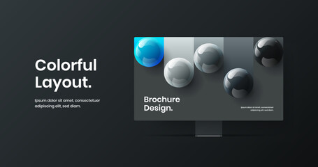 Colorful desktop mockup banner layout. Vivid web project vector design illustration.