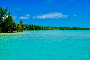 Fototapeta na wymiar Wunderschöne Aufnahme in Französisch Polynesien Bora Bora 
