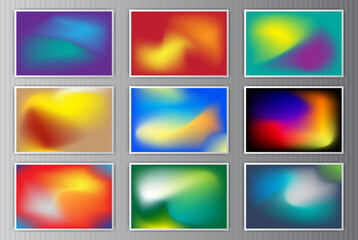 Fototapeta premium Gradient abstract backgrounds set. color gradients for app, web design, webpages, banners, greeting cards. vector illustration design.
