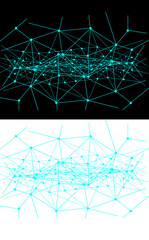 network line dot blue abstract png