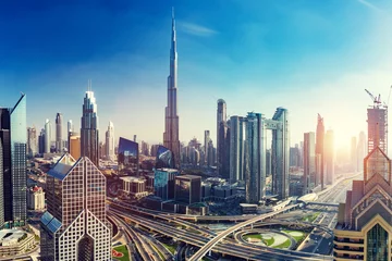 Acrylglas douchewanden met foto Burj Khalifa Burj Khalifa in Dubai downtown business skyscrapers highrise architecture.