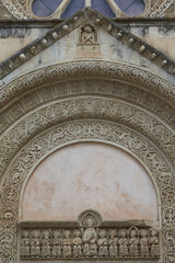 Obraz premium Santa Caterina d'Alessandria basilica, Galatina. Tympanum over the central door.