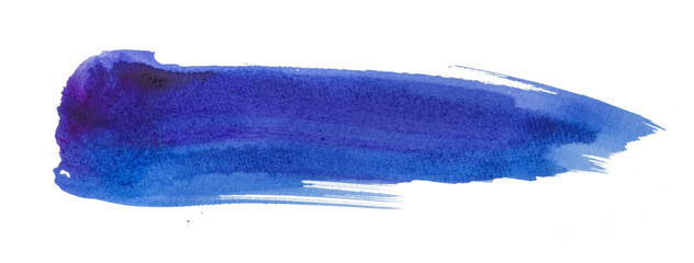 青い水彩絵の具のブラシストローク