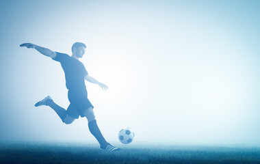 Football soccer player shooting a ball on goal © Photocreo Bednarek