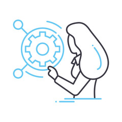 administration line icon, outline symbol, vector illustration, concept sign