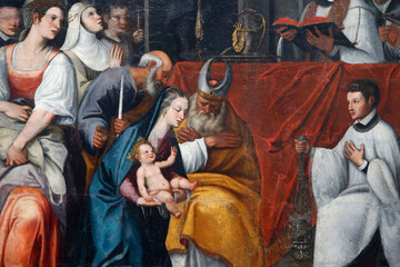 Fototapeta na wymiar San Sebastian's church painting : Jesus's circumcision (1732).