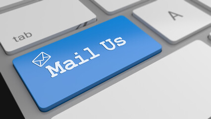 Fototapeta premium Mail Us Button on keyboard, Mail icon, Keyboard Buttons, Apple Keyboard and button