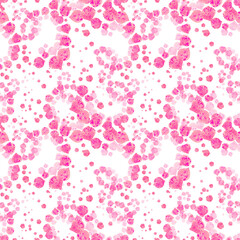 Watercolor petals swirls seamless valentines day pattern