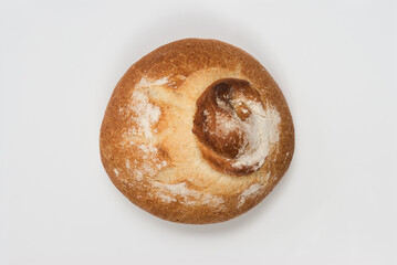 Loaf of bread on white background