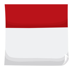 Obraz premium Empty loose-leaf calendar page in cartoon style and white background, Vector illustration