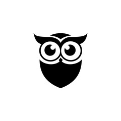 Black green vector owl logo template