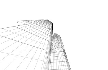 Modern architecture design 3d background vector illustration