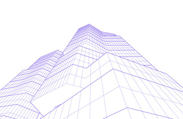 Fototapeta premium Linear architectural drawing vector illustration