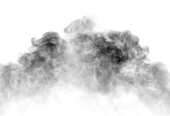 cold steam smoke isolated on white background.