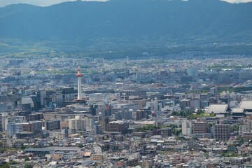 京都の街並みと京都タワー