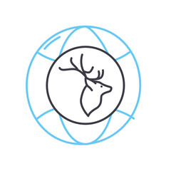 arctic exploration line icon, outline symbol, vector illustration, concept sign