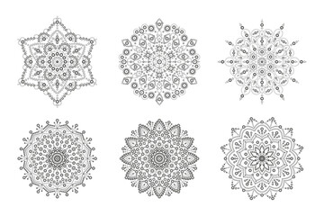 Set of mandala for design or mehndi