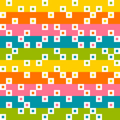 Cheerful Rainbow Checks - yellow green blue pink