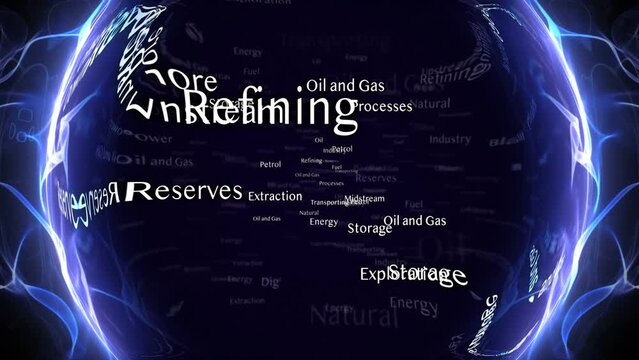 OIL AND GAS Keywords Animation, Background, Loop, 4k
