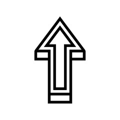 up arrow line icon vector. up arrow sign. isolated contour symbol black illustration