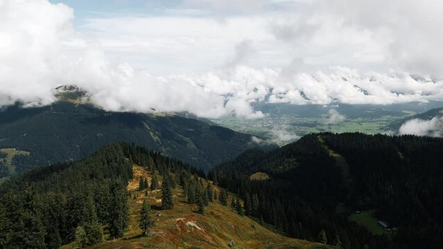 Schmittenhohe, Austria, August 2022, View of the mountains from the Sonnkogel looking North
