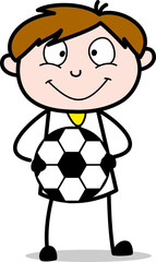 child playing football