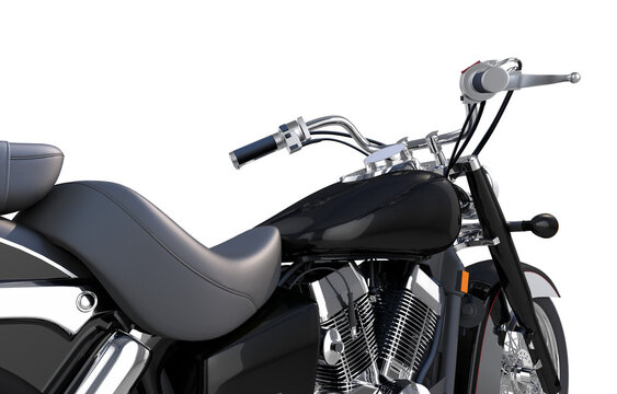 Elegant Cruiser Motorcycle Illustration