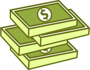 3d render of a sign on a stack of dollar