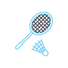 badminton line icon, outline symbol, vector illustration, concept sign