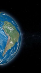 earth in space , south america view 3d illustration