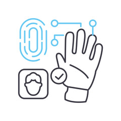 biometric technology line icon, outline symbol, vector illustration, concept sign