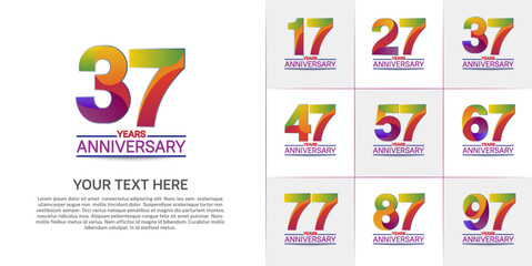 set of anniversary colorful color can be use for celebration event