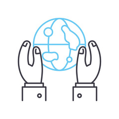 biosphere conservation line icon, outline symbol, vector illustration, concept sign