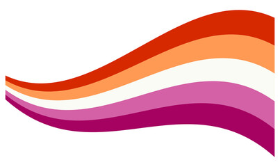 Lesbian Pride Wavy Flag LGBTQ+ symbol Isolated vector illustration on white background