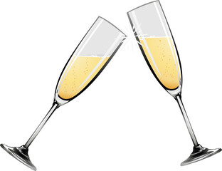 Illustration of champagne glasses