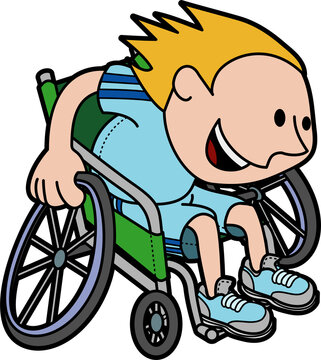 Illustration Of Boy Racing In Wheelchair