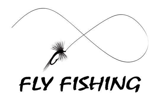 fly fishing design vector flat isolated illustration
