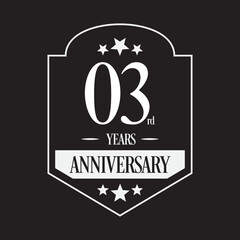 Luxury 3rd years anniversary vector icon, logo. Graphic design element