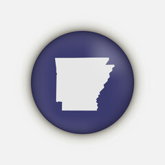 Arkansas state circle map with long shadow
